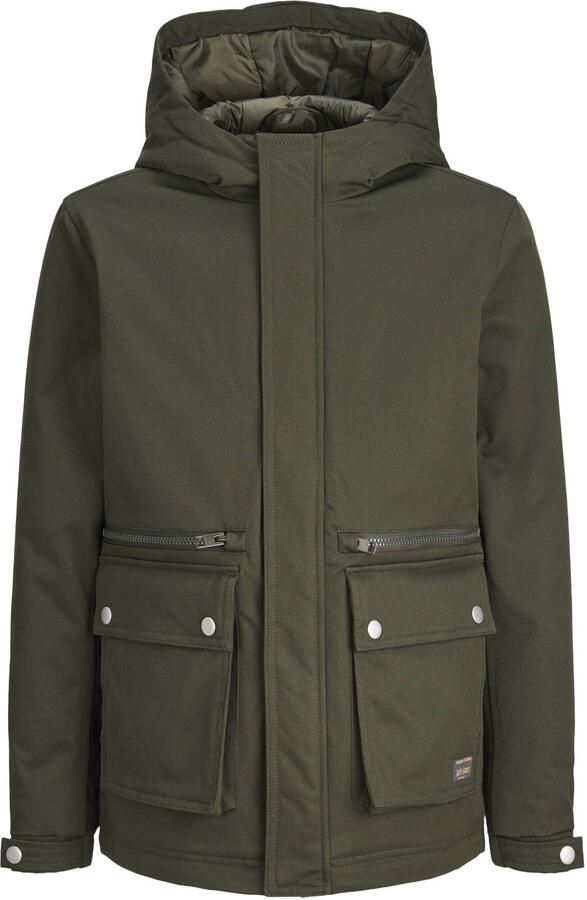 JACK & JONES JUNIOR gebreide winterparka donkergroen