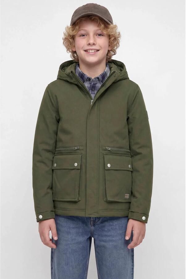 JACK & JONES JUNIOR gebreide winterparka donkergroen