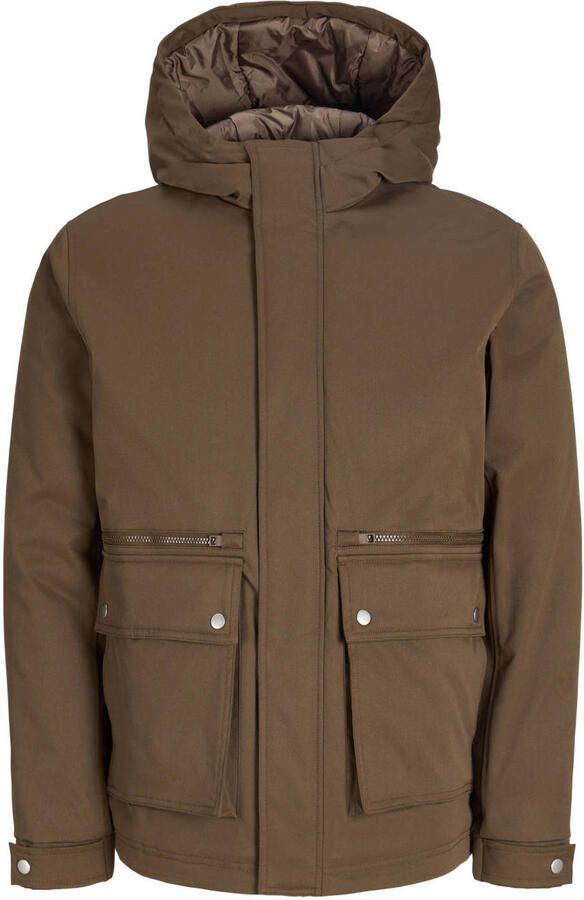 JACK & JONES JUNIOR gebreide winterparka kaki