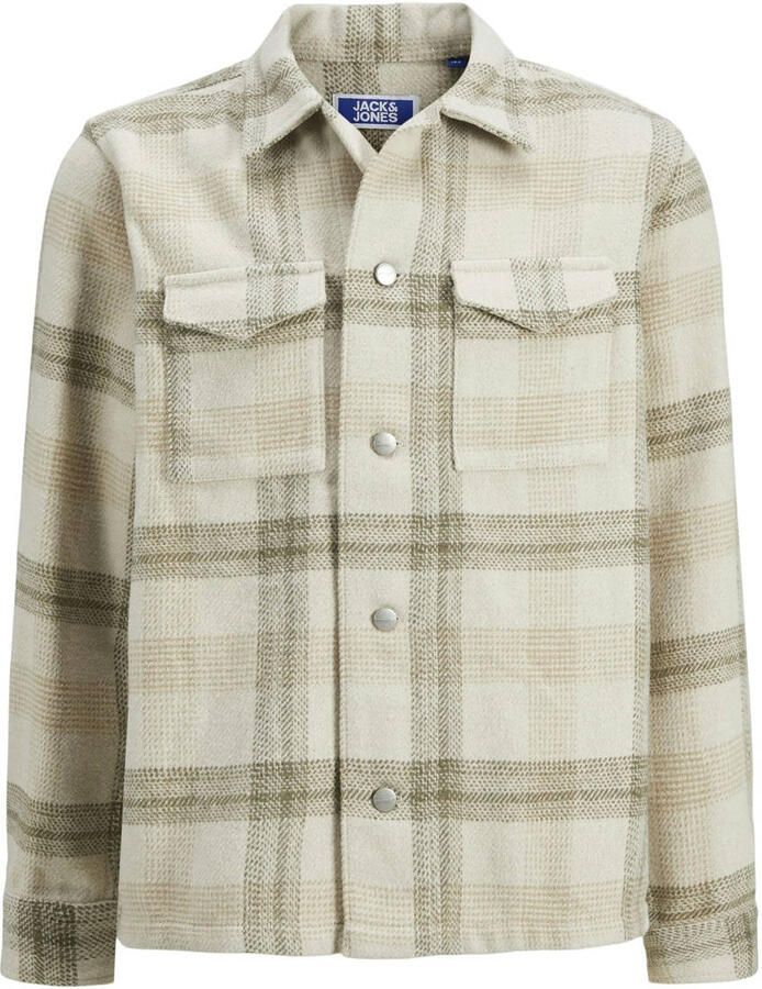 JACK & JONES JUNIOR geruit overhemd JORVESTERBRO ecru lichtbruin