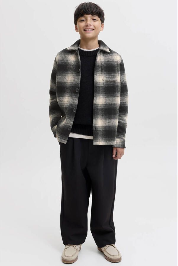 JACK & JONES JUNIOR geruit overshirt antraciet - Foto 3