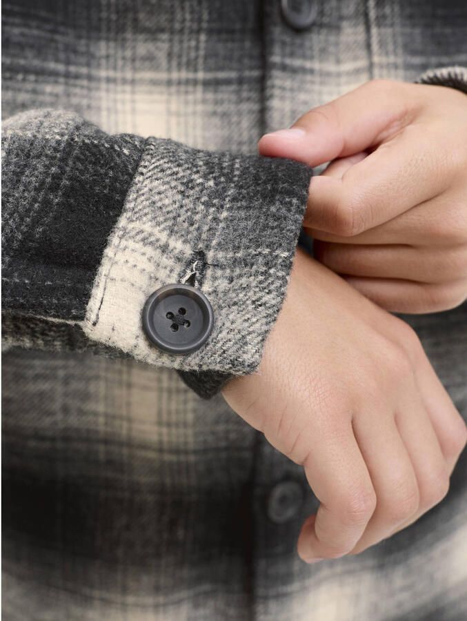 JACK & JONES JUNIOR geruit overshirt antraciet - Foto 2