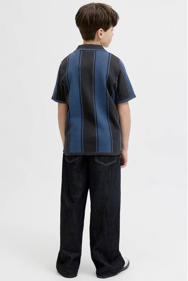 JACK & JONES JUNIOR gestreepte polo blauw gebreid - Foto 3