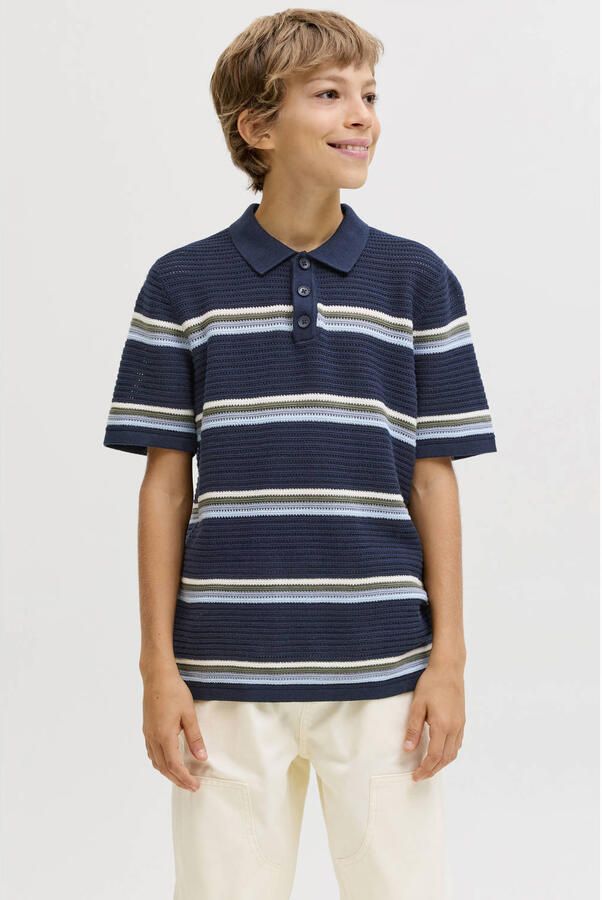 Jack & jones regular fit gebreide poloshirt model 'MAINE'