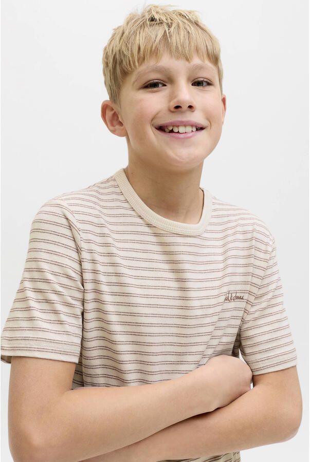 JACK & JONES JUNIOR gestreepte T-shirt beige - Foto 3