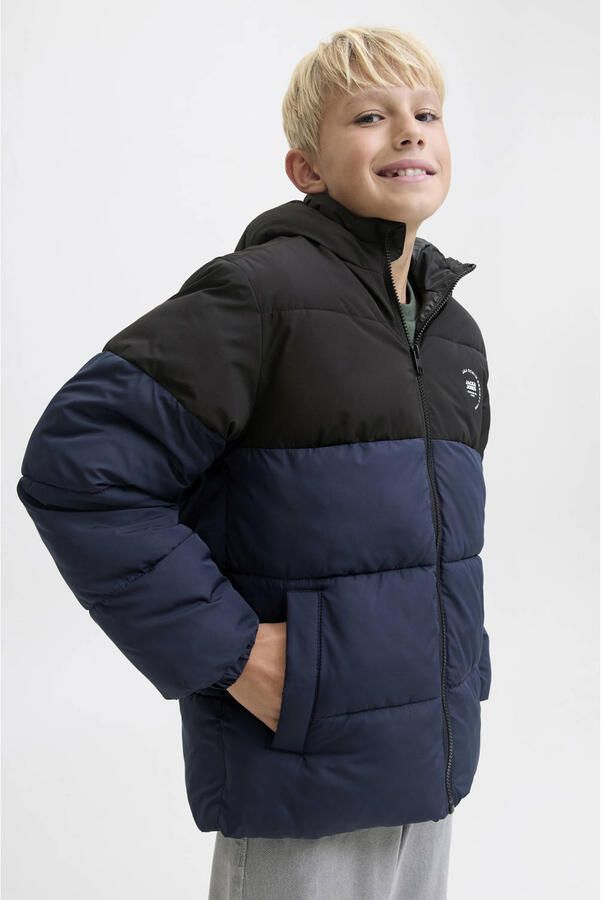 JACK & JONES JUNIOR gewatteerde jas donkerblauw
