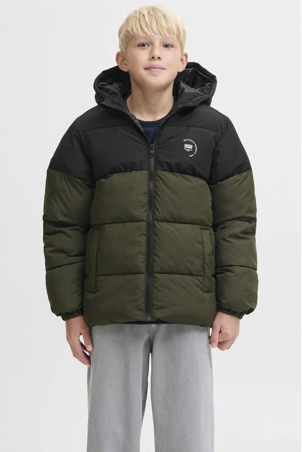 JACK & JONES JUNIOR gewatteerde jas donkergroen - Foto 3
