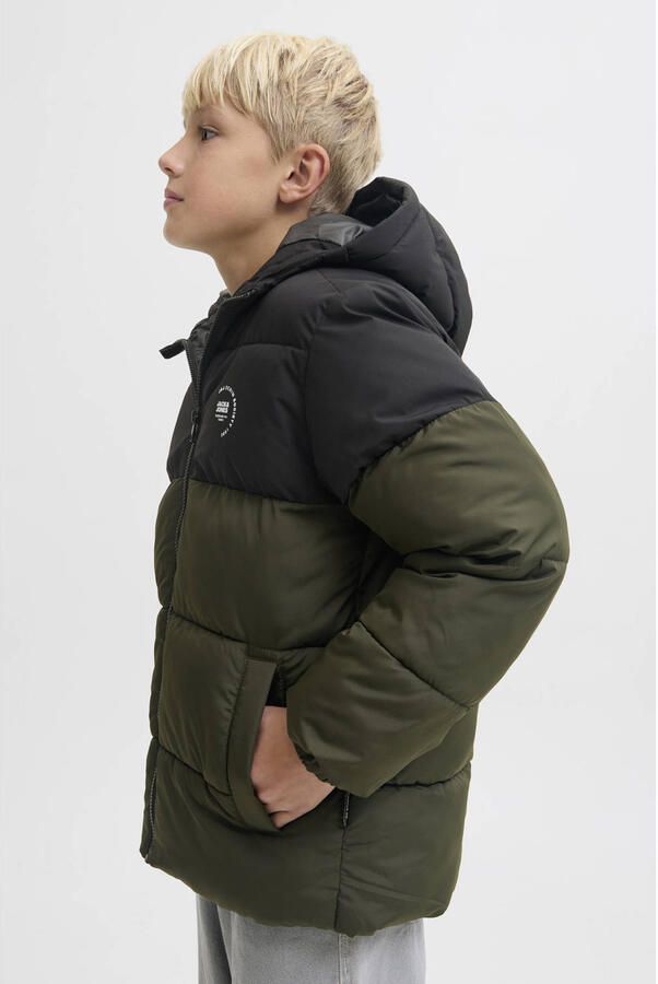 JACK & JONES JUNIOR gewatteerde jas donkergroen - Foto 2