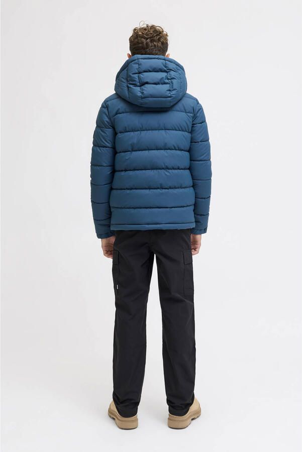 JACK & JONES JUNIOR gewatteerde jas gebreid blauw - Foto 3