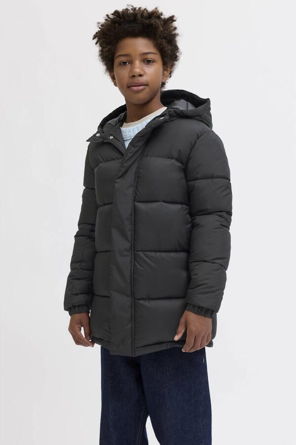 JACK & JONES JUNIOR gewatteerde jas gebreid zwart