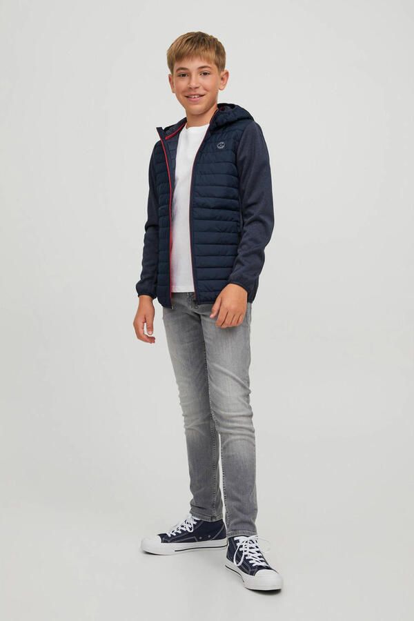 Jack & jones JUNIOR gewatteerde tussenjas JJEMULTI donkerblauw Jongens Polyester Capuchon 128 - Foto 2