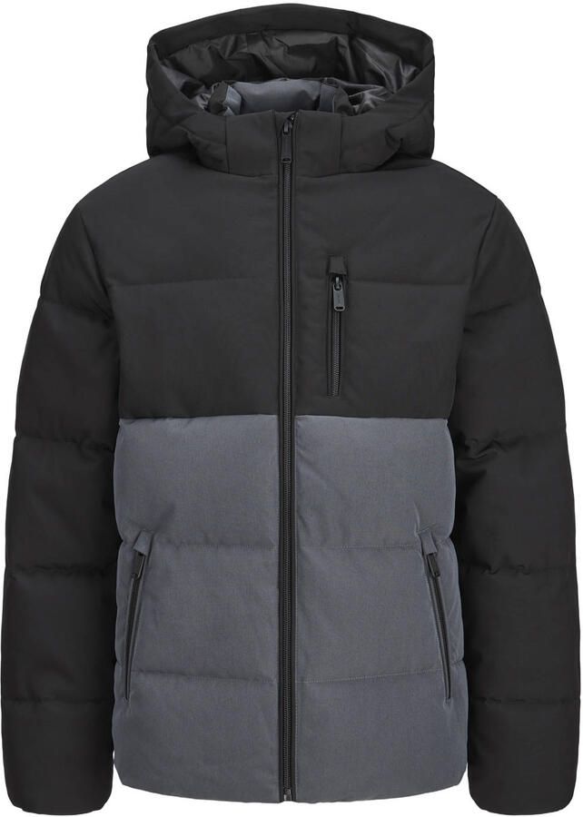 JACK & JONES JUNIOR gewatteerde winterjas grijs