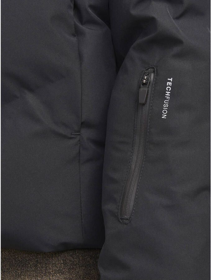 JACK & JONES JUNIOR gewatteerde winterjas JCOSLAY HEAT zwart