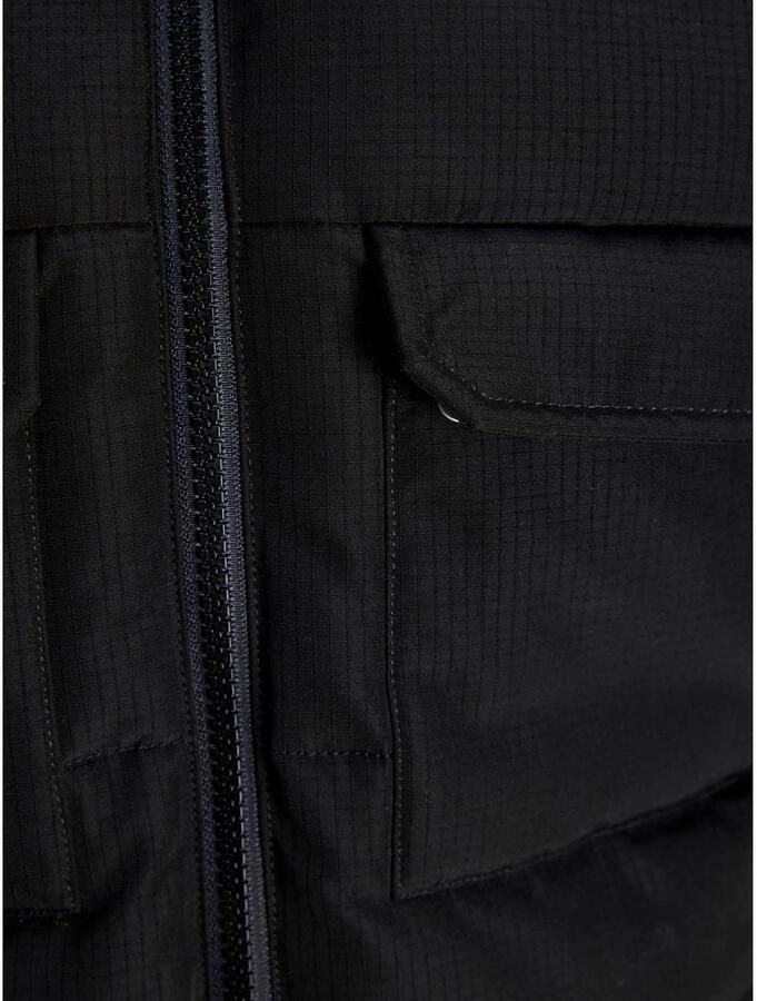JACK & JONES JUNIOR gewatteerde winterjas zwart Jongens Polyester Capuchon - Foto 2