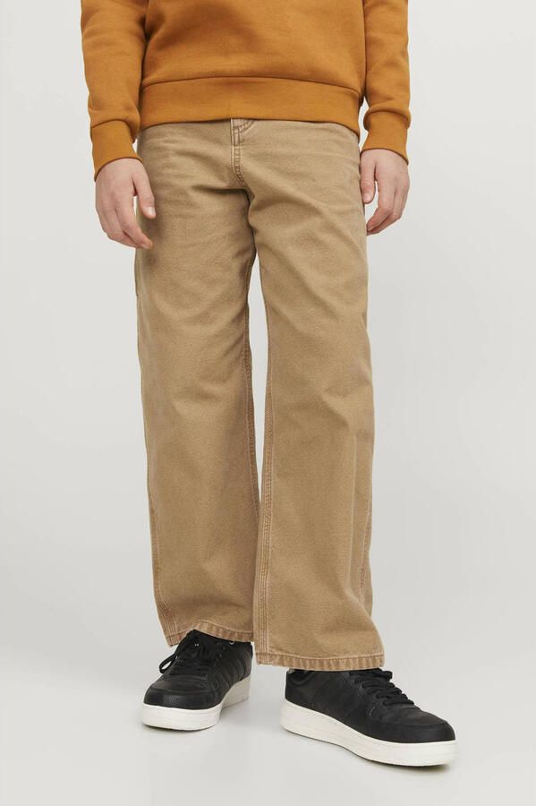 Jack & jones JUNIOR high waist loose fit jeans JJIALEX JJCARPENTER tigers eye Bruin Jongens Katoen 128 - Foto 2