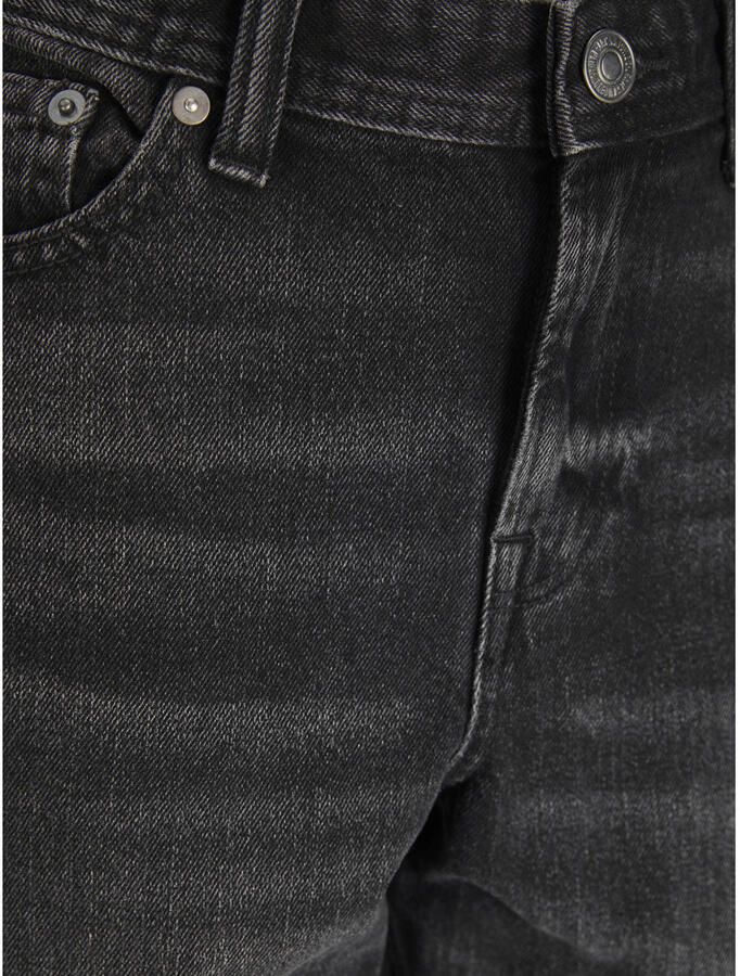 Jack & jones JUNIOR high waist relaxed jeans JJICHRIS JJORIGINAL black denim Zwart Jongens Stretchdenim 128