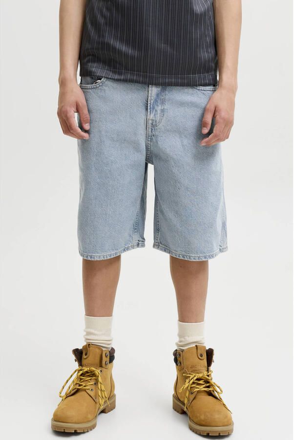 JACK & JONES JUNIOR high waist denim short light blue denim