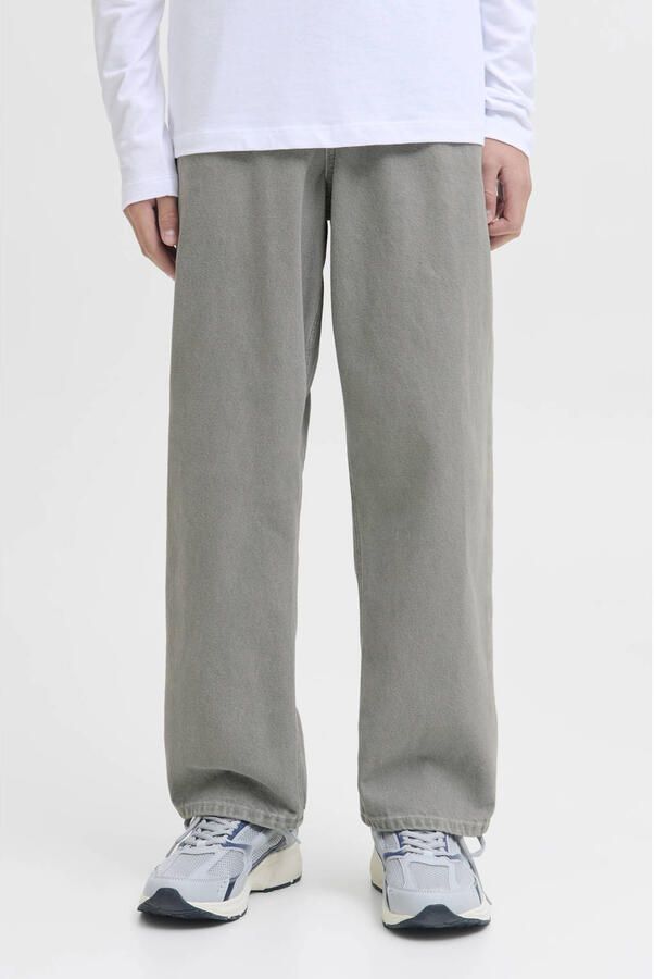 JACK & JONES JUNIOR high waist loose fit jeans grey denim