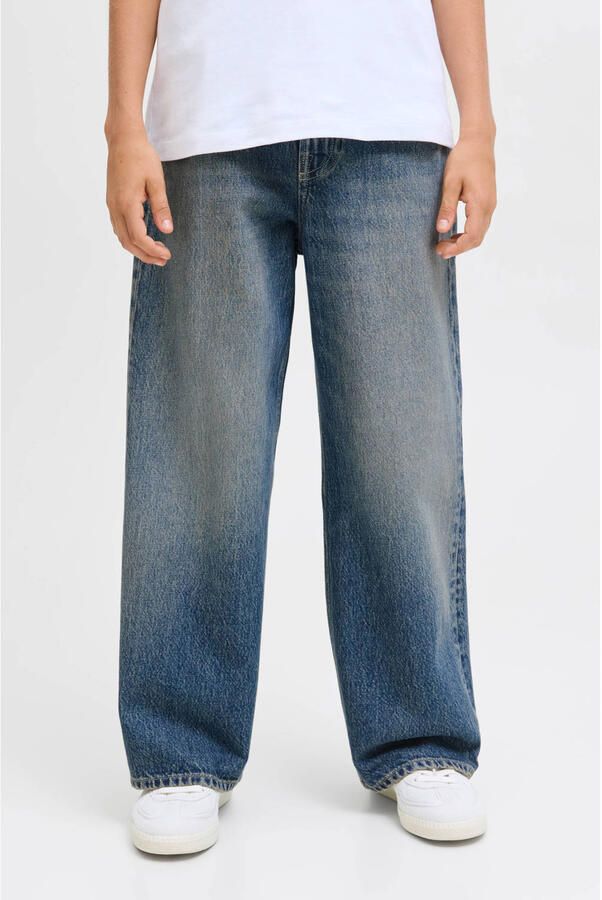 JACK & JONES JUNIOR high waist wide leg jeans medium blue denim