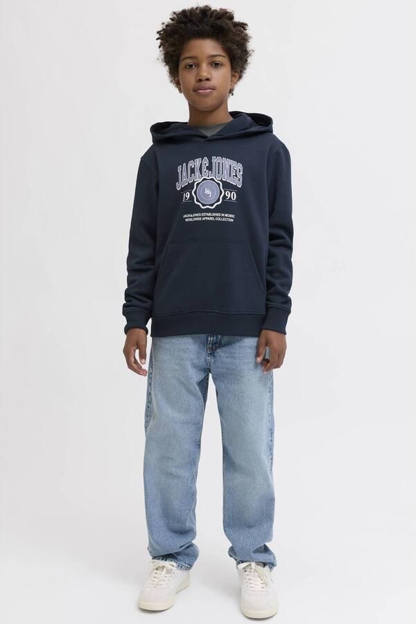 JACK & JONES JUNIOR hoodie donkerblauw Sweater Logo
