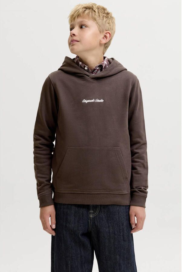 JACK & JONES JUNIOR hoodie donkerbruin