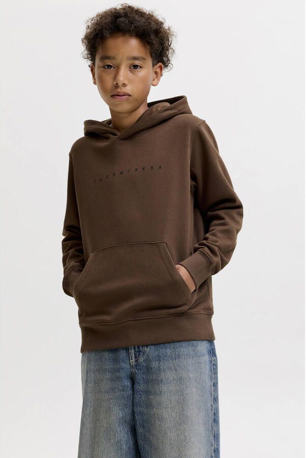 JACK & JONES JUNIOR hoodie donkerbruin