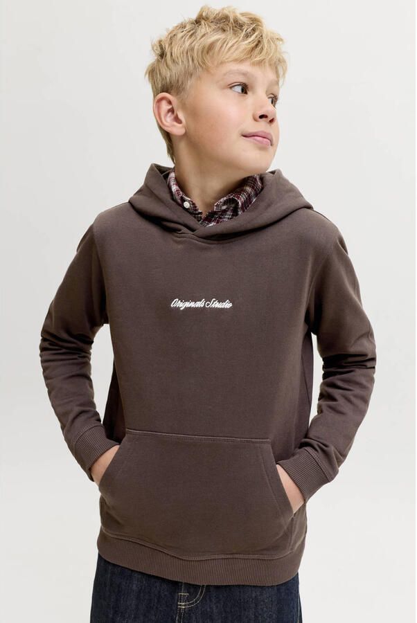 JACK & JONES JUNIOR hoodie donkerbruin
