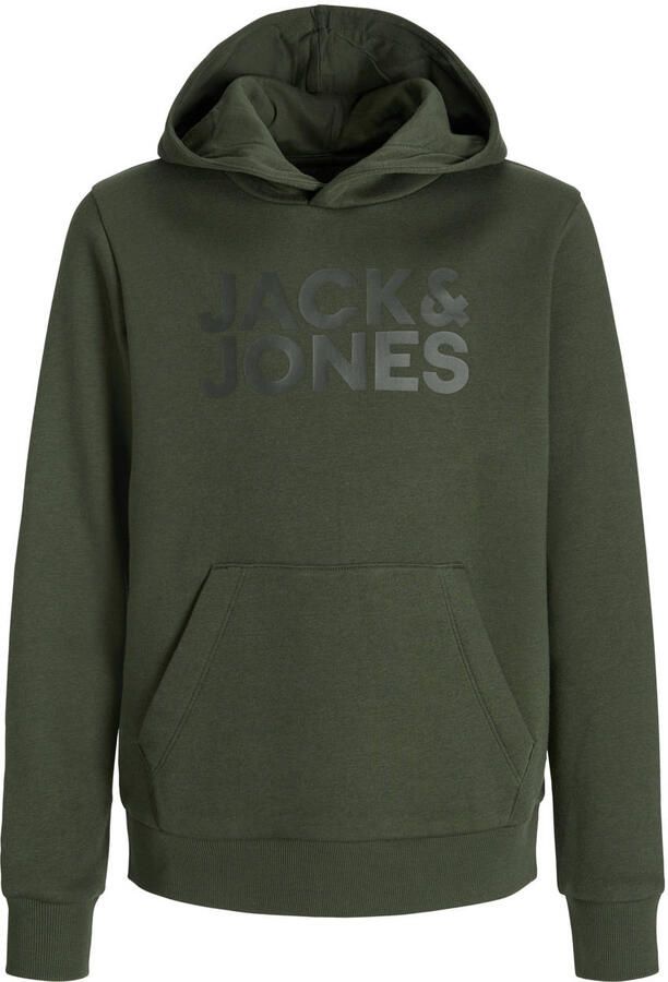 Jack & Jones Junior Hoodie JJECORP met print kangoeroezak onderhoudsvriendelijk