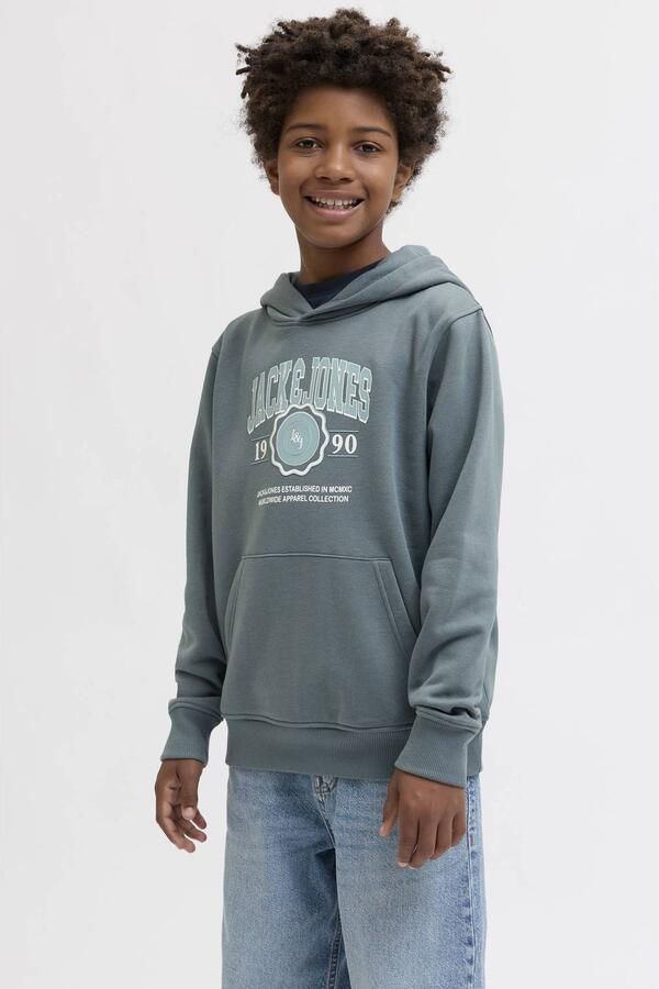 JACK & JONES JUNIOR hoodie grijsblauw Sweater Logo