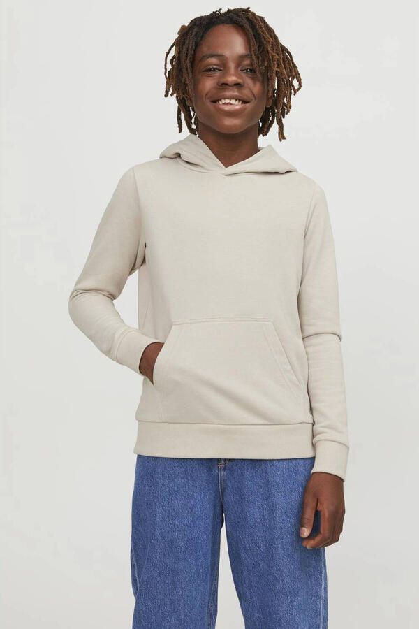 Jack & jones JUNIOR hoodie JJEBRADLEY ecru Sweater Effen 164