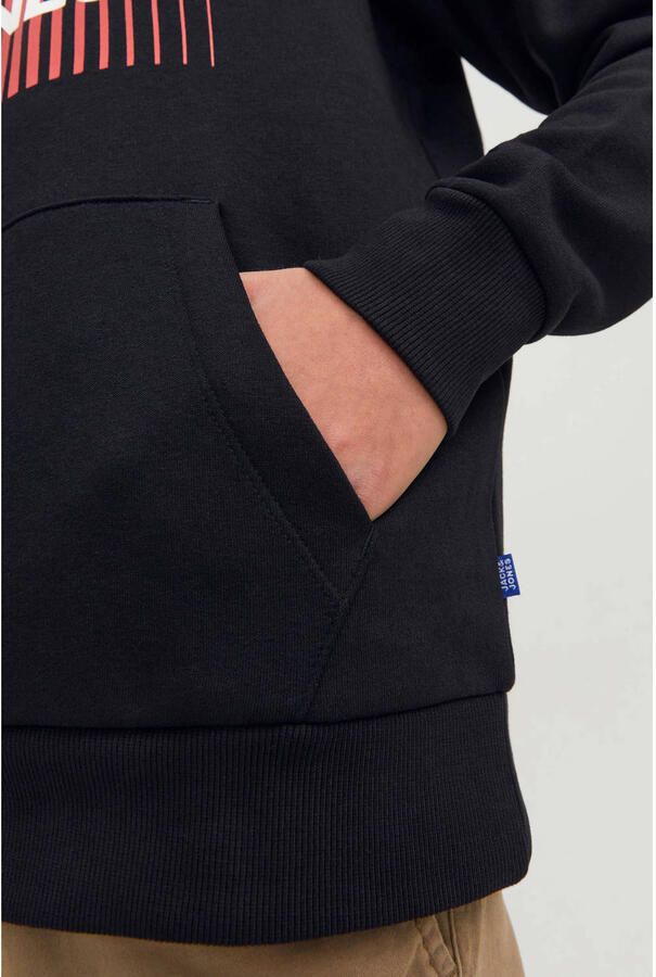 Jack & jones JUNIOR hoodie JJECORP met logo zwart Sweater Logo 176