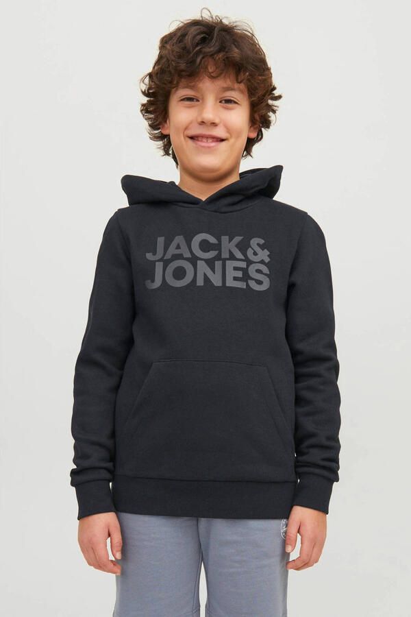 Jack & Jones Junior Hoodie JJECORP met print kangoeroezak onderhoudsvriendelijk