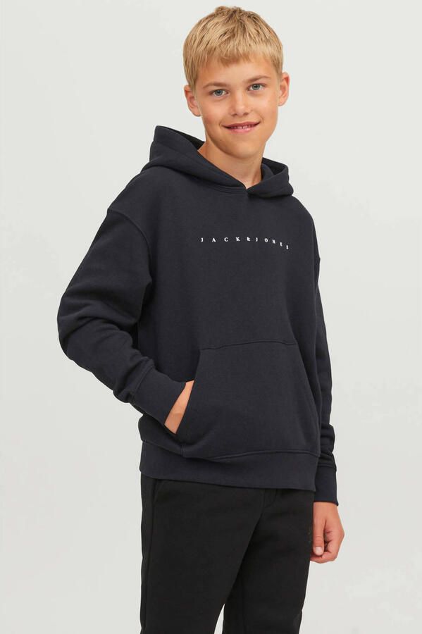 Jack & jones JUNIOR hoodie JJESTAR met logo zwart Sweater Logo 128 - Foto 3