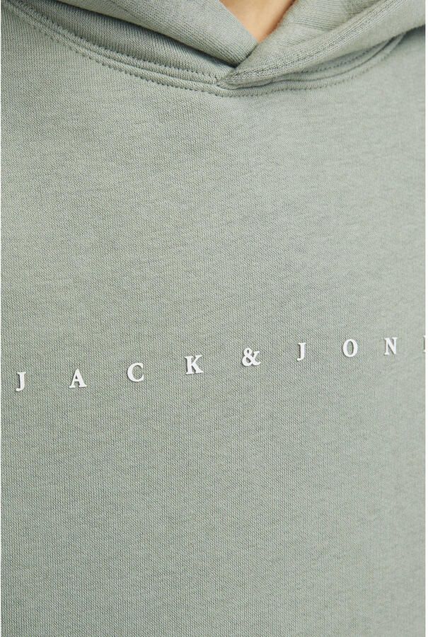 JACK & JONES JUNIOR hoodie JJESTAR met tekst zachtgroen