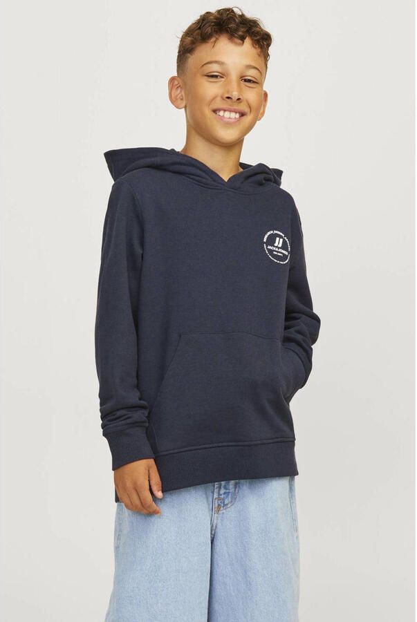 Jack & jones JUNIOR hoodie JJESWIFT met printopdruk donkerblauw Sweater 128