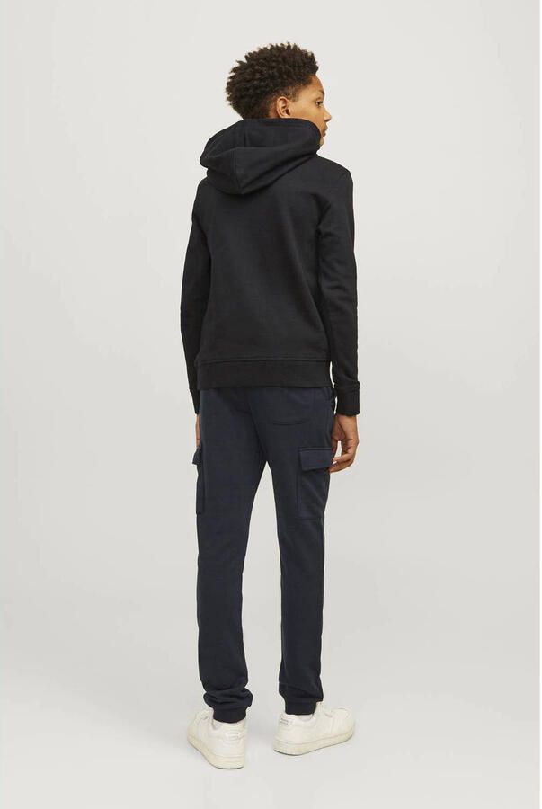Jack & jones JUNIOR hoodie JJESWIFT met printopdruk zwart Sweater Printopdruk 128