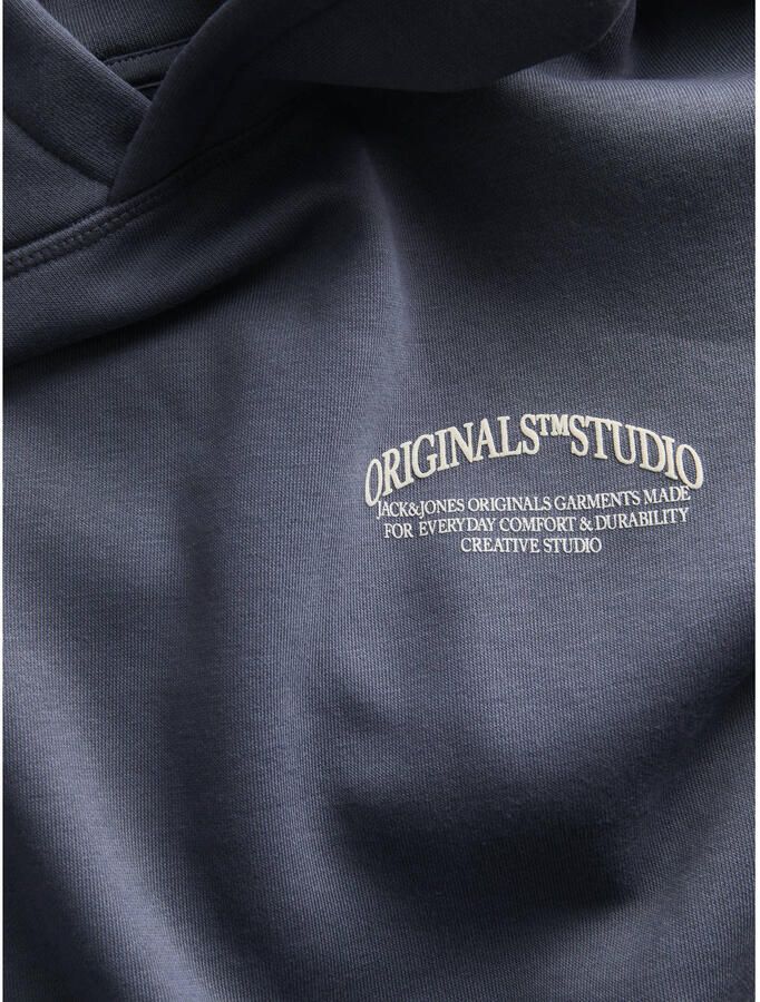 JACK & JONES JUNIOR hoodie JORFREDERIKSBERG MARGATE met backprint donkerblauw