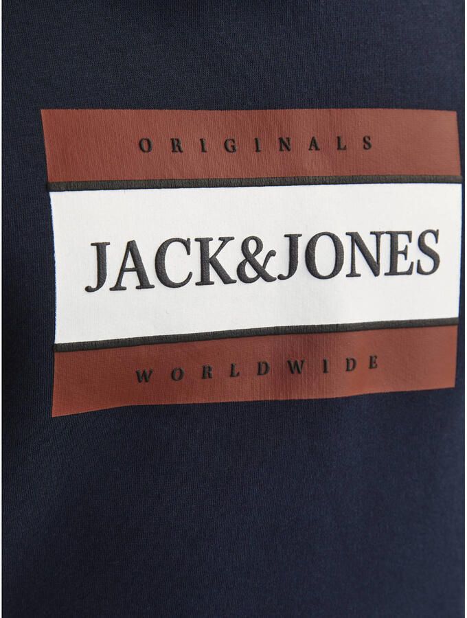 Jack & jones JUNIOR hoodie JORFREDERIKSBERG met printopdruk donkerblauw Sweater 152 - Foto 3