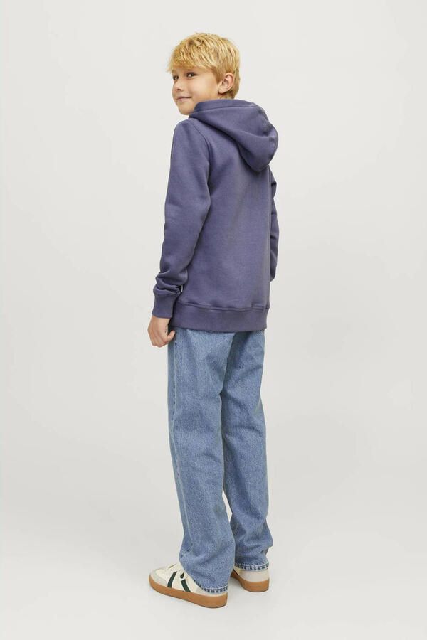Jack & jones JUNIOR hoodie JORFREDERIKSBERG met printopdruk middenblauw Sweater 128