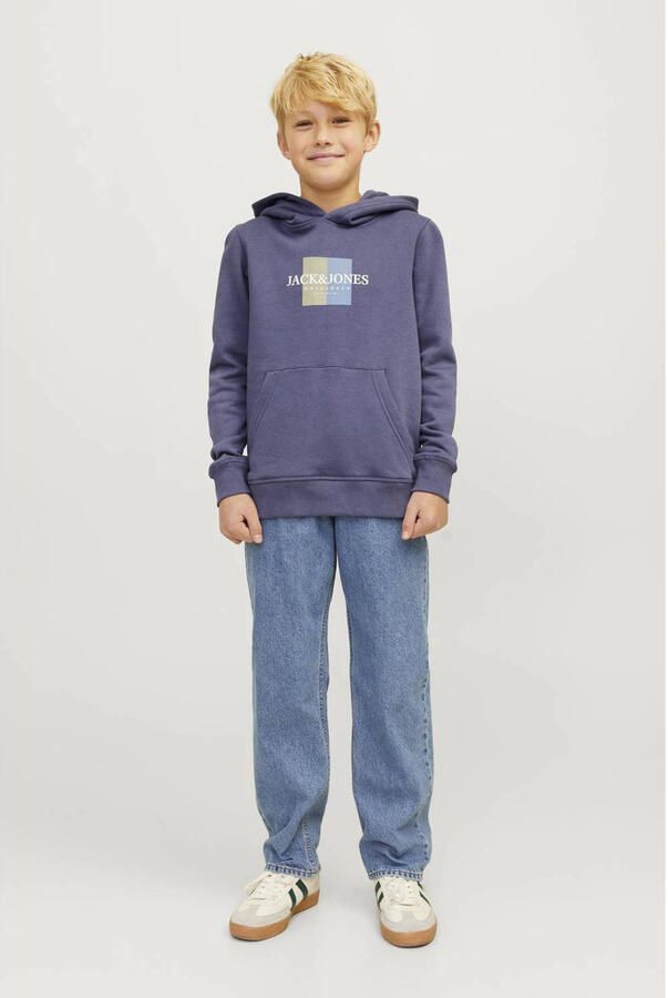 Jack & jones JUNIOR hoodie JORFREDERIKSBERG met printopdruk middenblauw Sweater 128 - Foto 3