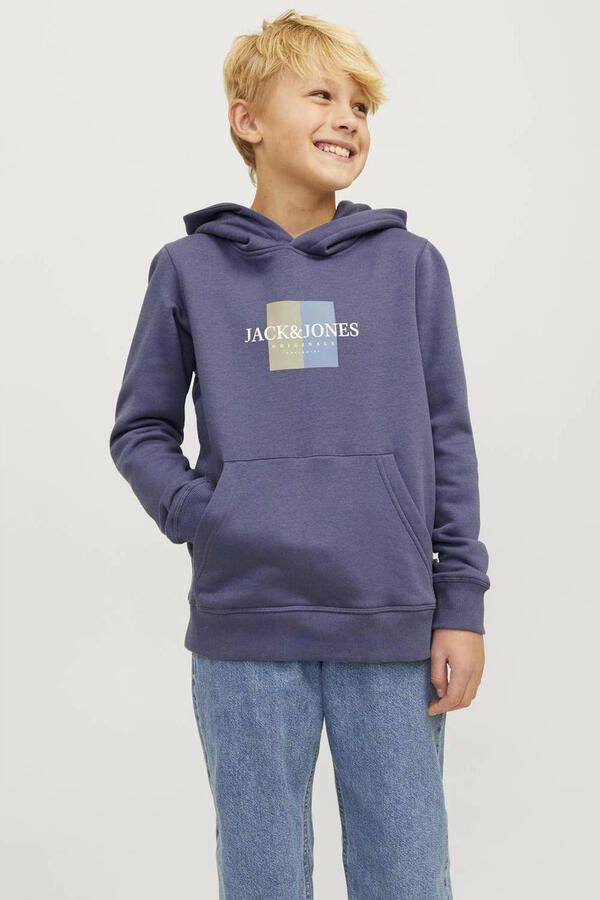 Jack & jones JUNIOR hoodie JORFREDERIKSBERG met printopdruk middenblauw Sweater 128 - Foto 2