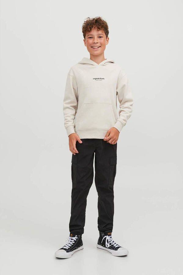 Jack & jones JUNIOR hoodie JORVESTERBRO met tekst offwhite Sweater Ecru 128 - Foto 2