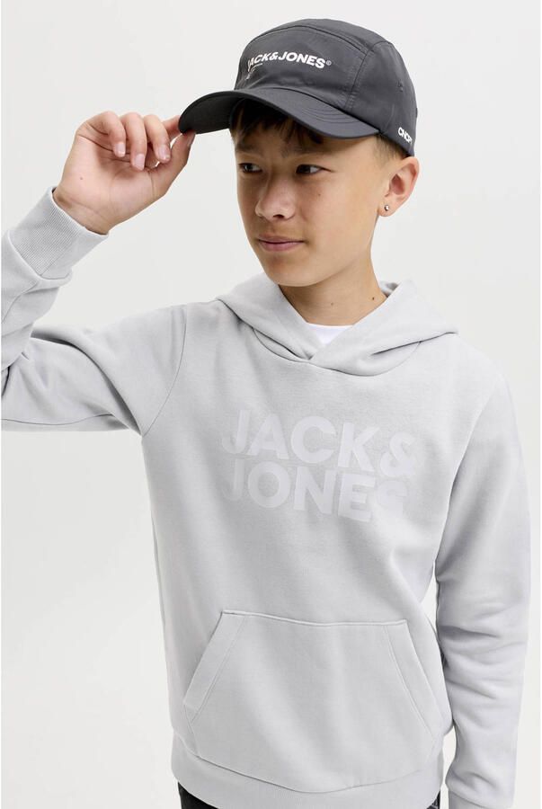 JACK & JONES JUNIOR hoodie lichtgrijs Sweater Logo - Foto 2