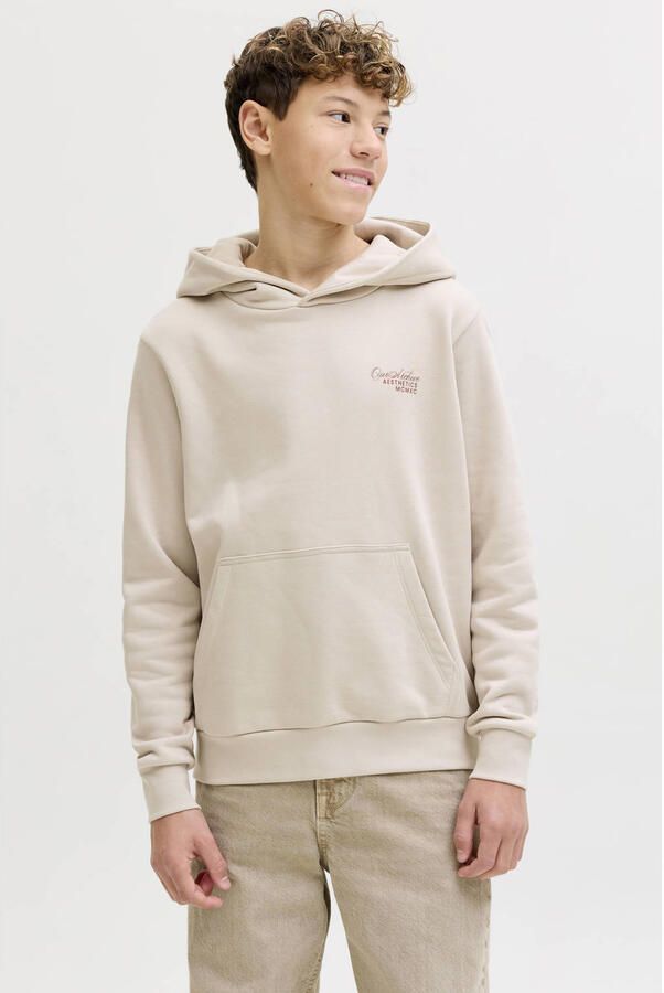JACK & JONES JUNIOR hoodie met backprint beige