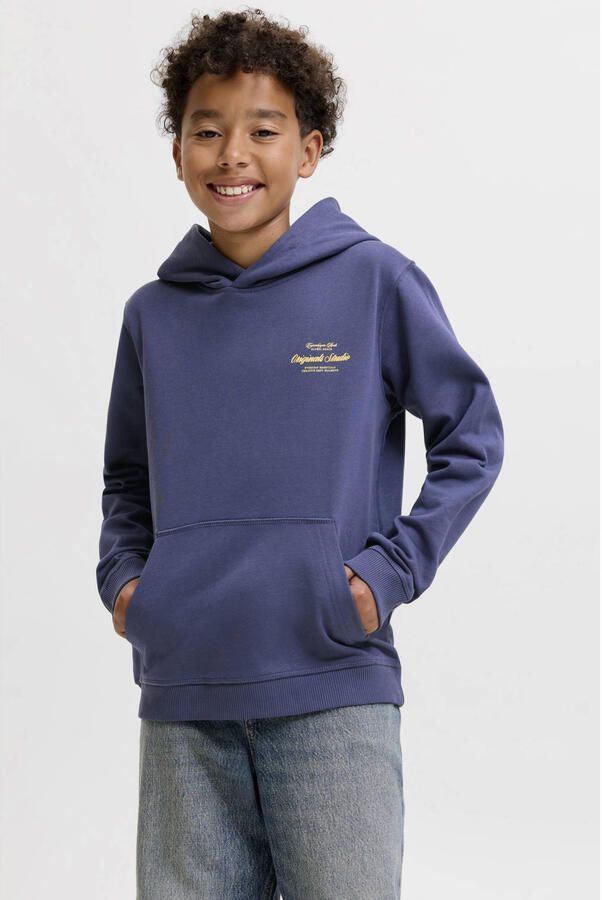 JACK & JONES JUNIOR hoodie met backprint blauw
