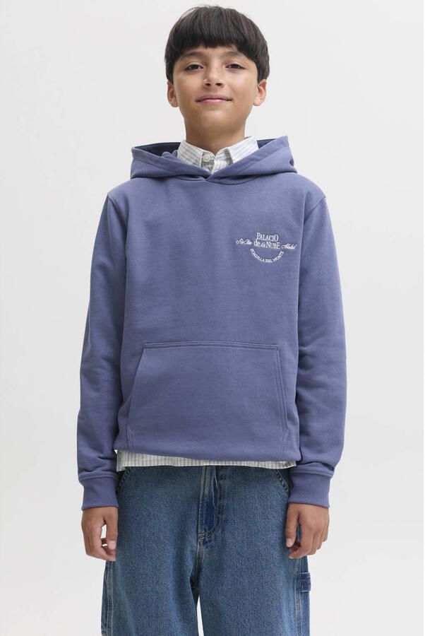 JACK & JONES JUNIOR hoodie met backprint blauw