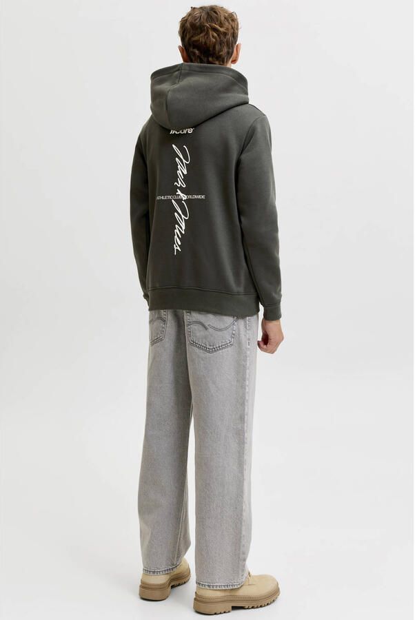 JACK & JONES JUNIOR hoodie met backprint bruin - Foto 3