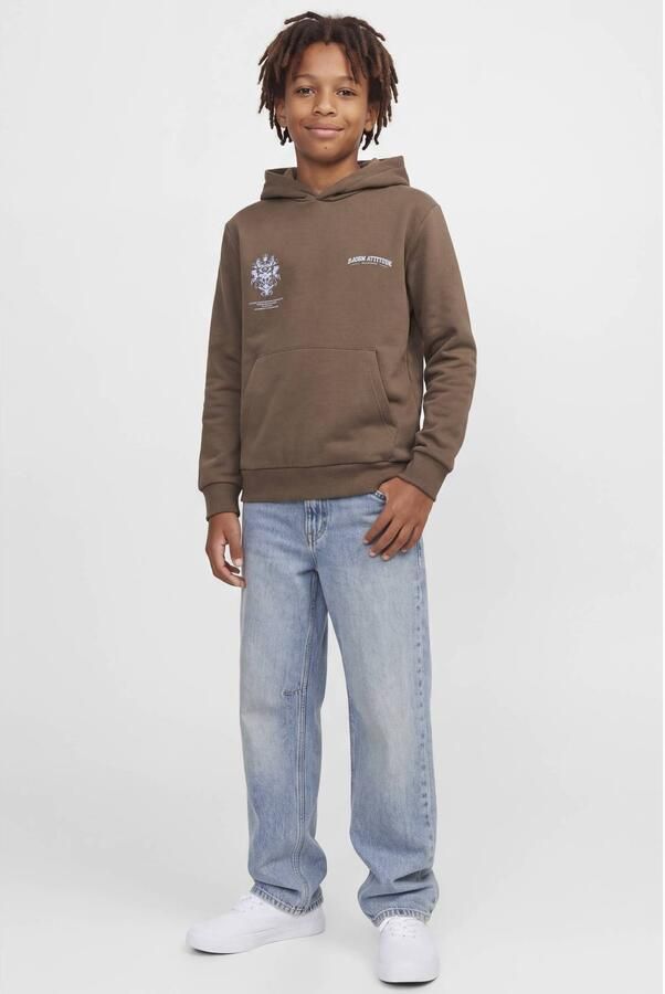 JACK & JONES JUNIOR hoodie met backprint bruin Sweater Backprint - Foto 2