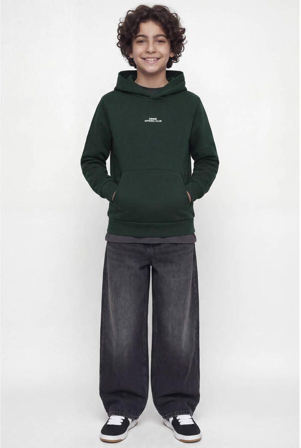 JACK & JONES JUNIOR hoodie met backprint donkergroen