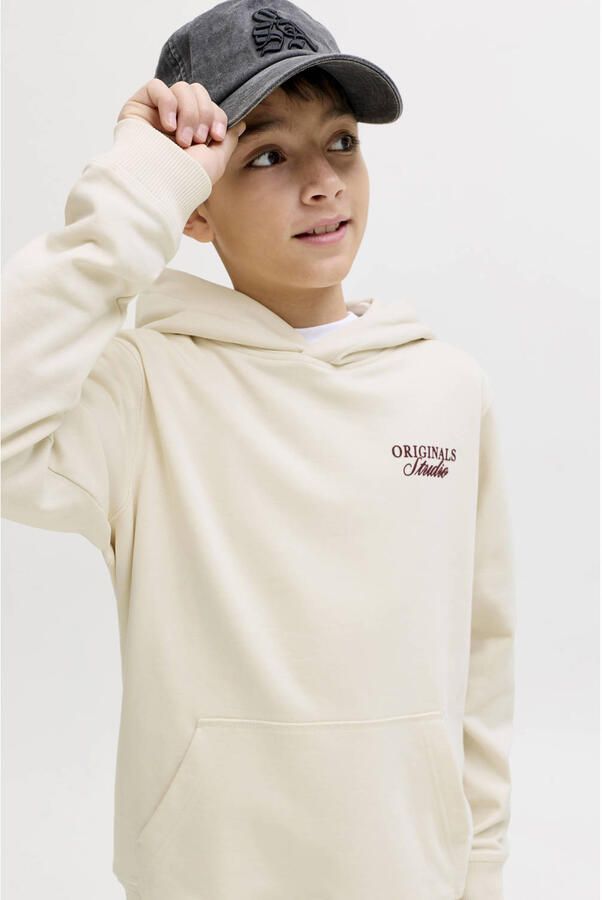 JACK & JONES JUNIOR hoodie met backprint ecru - Foto 3